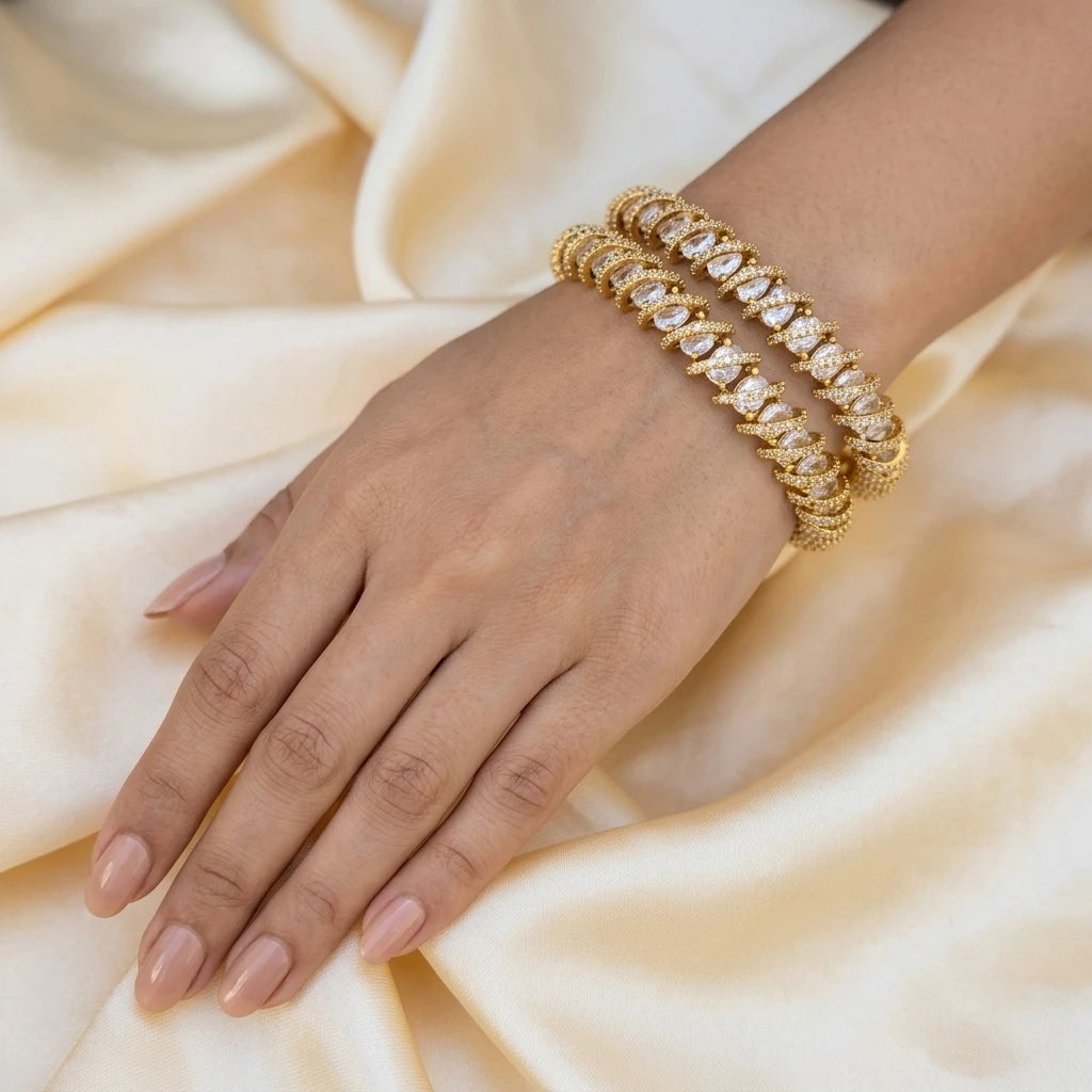 Elegents' White Cz Bangle